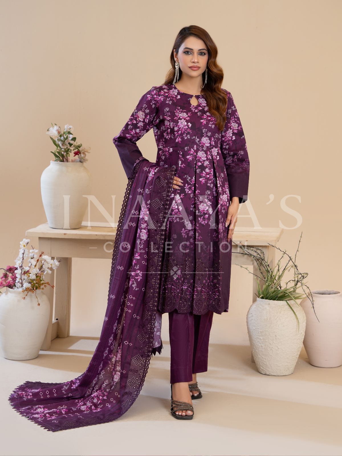 Mahira – Twilight Blossom (3-peice) Stitched, Cut work & Embroidered
