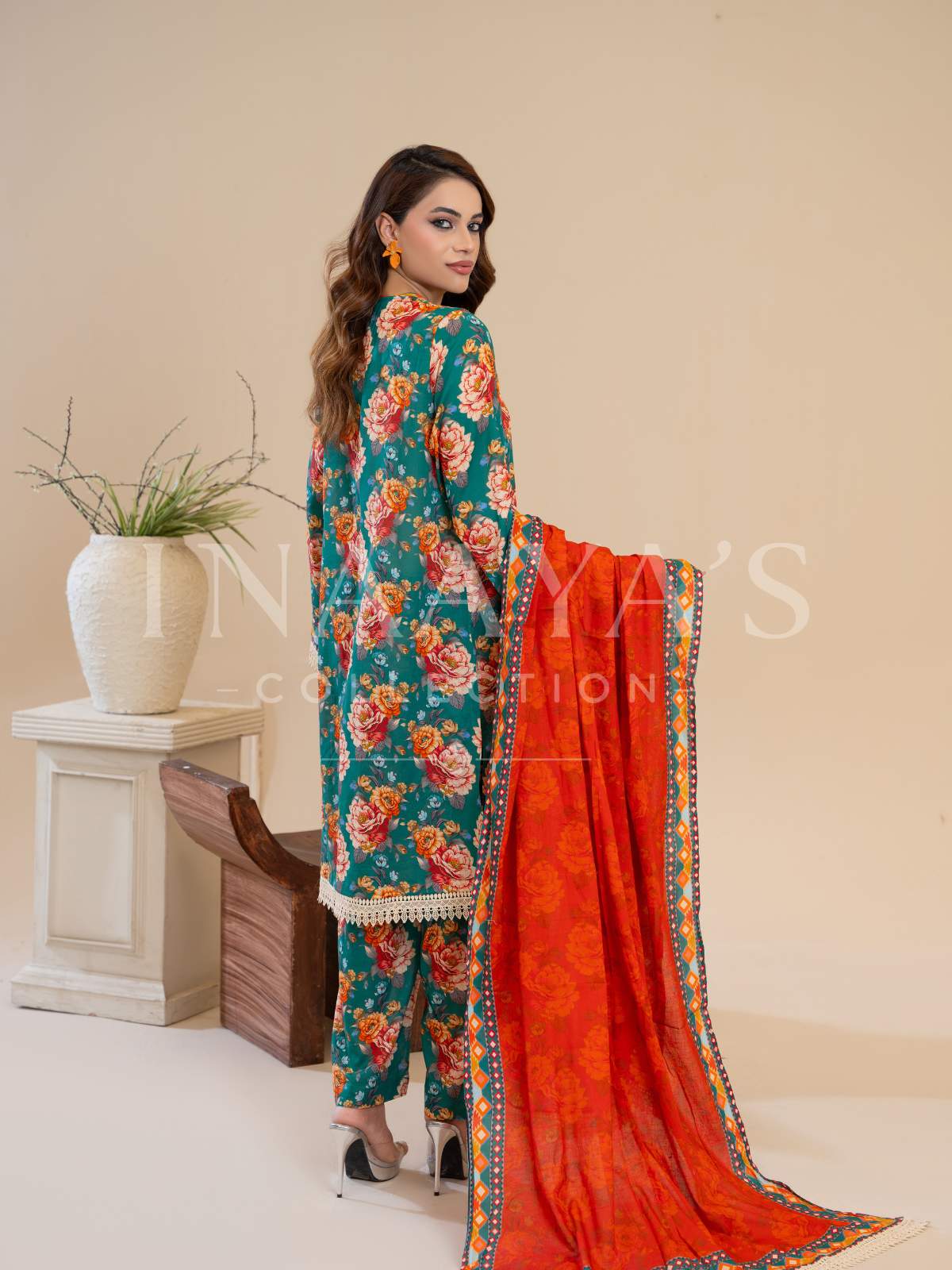 Yumna – Enchanted Grove (3-peice) Stitched with Contrast Dupatta