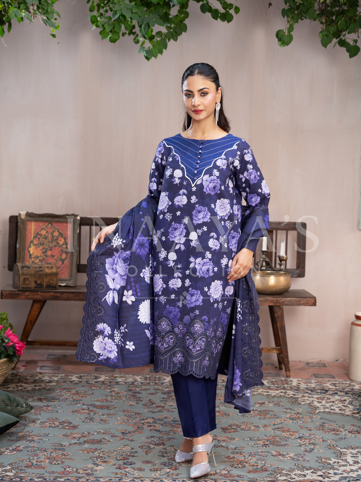 Zarmina - Bloom Symphony (3-peice) Stitched ,Cutwork & Embroidered