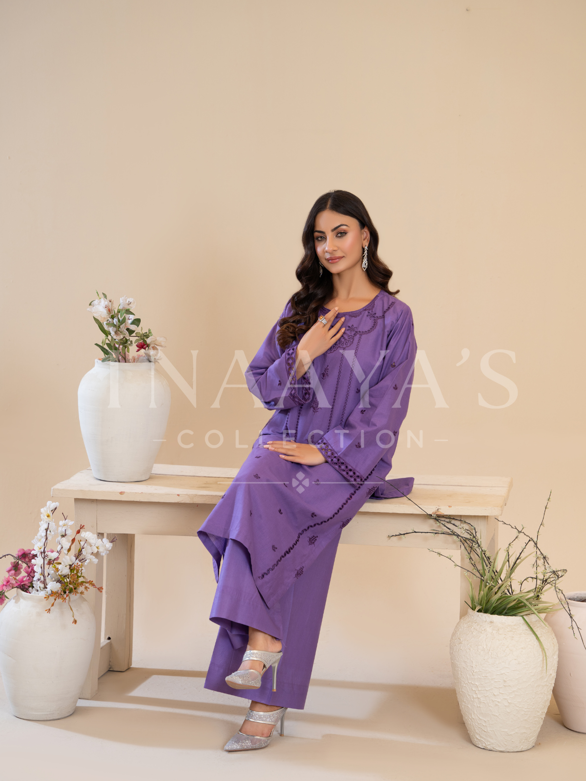 Nyla – Noir Petal Edition (2-peice) Stitched with Embroidery