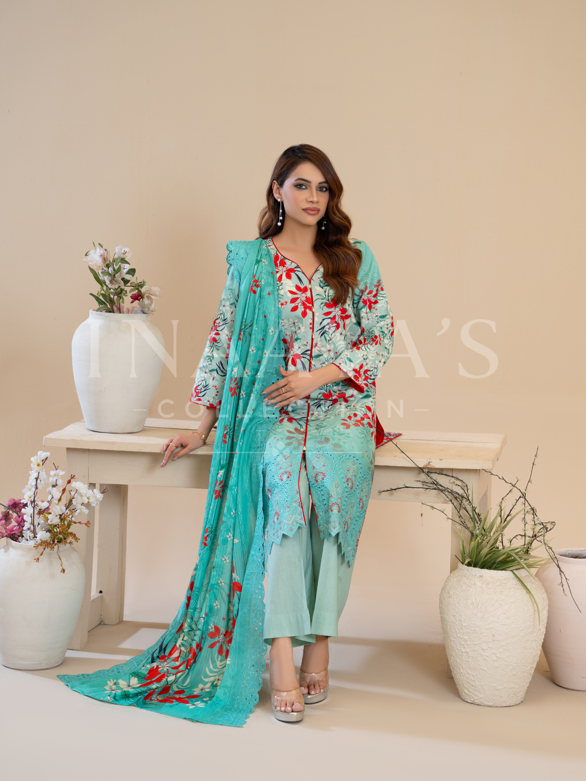 Zara – Summer Blossom (3-peice) Stitched ,Cutwork & Embroidered