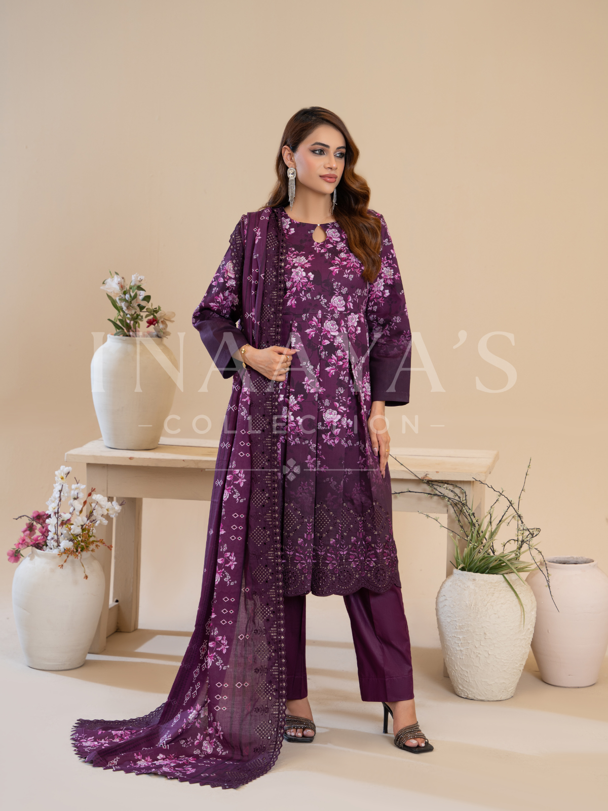 Mahira – Twilight Blossom (3-peice) Stitched, Cut work & Embroidered