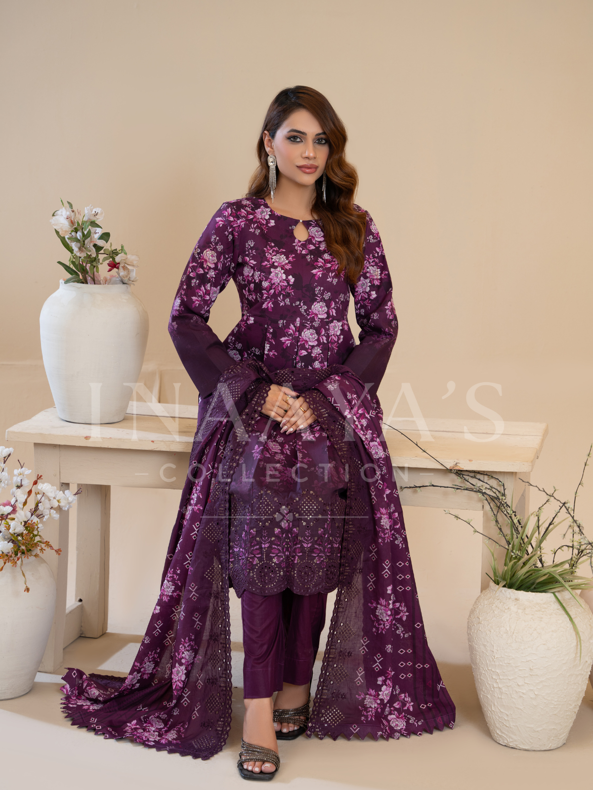 Mahira – Twilight Blossom (3-peice) Stitched, Cut work & Embroidered