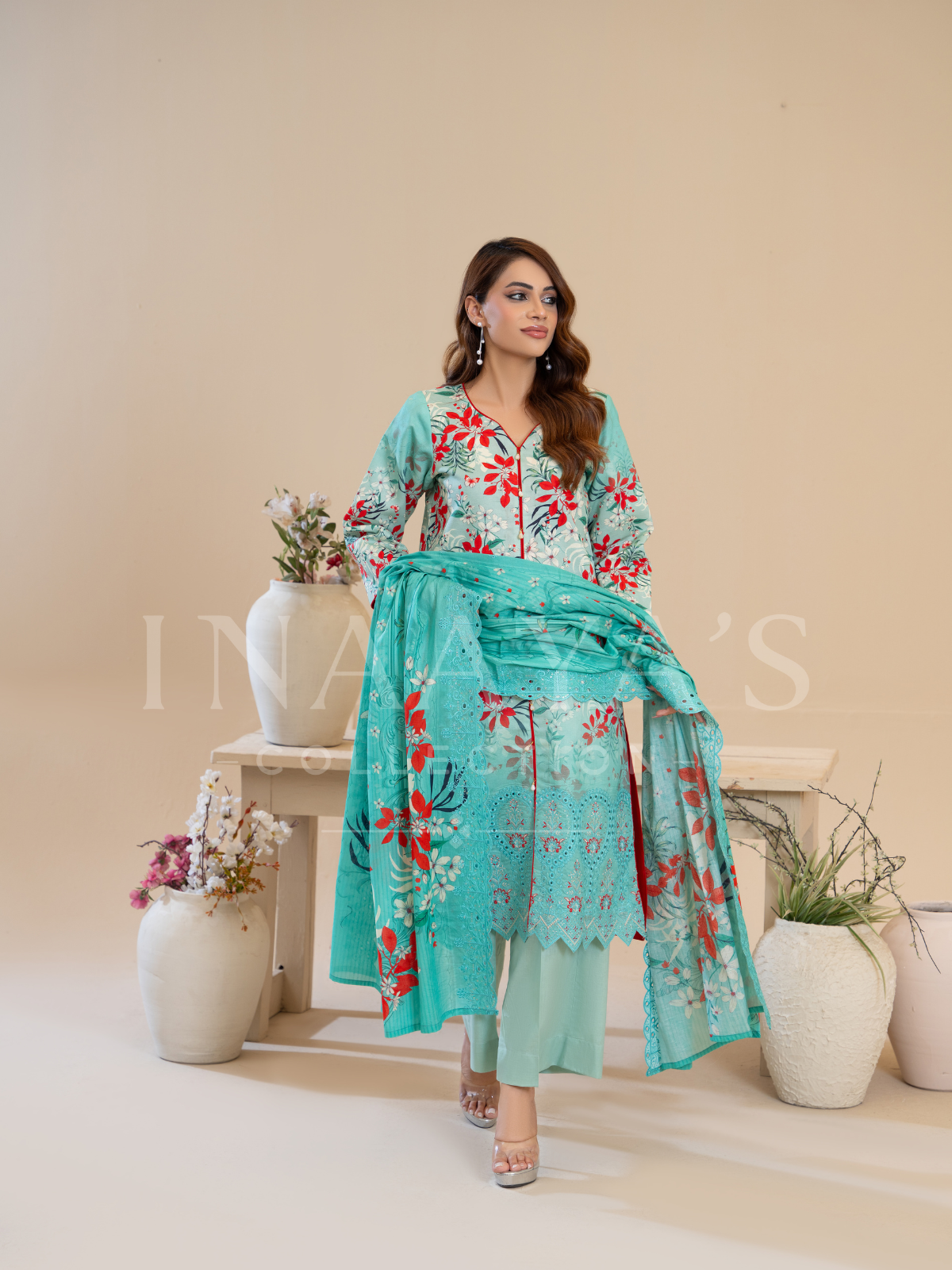 Zara – Summer Blossom (3-peice) Stitched ,Cutwork & Embroidered