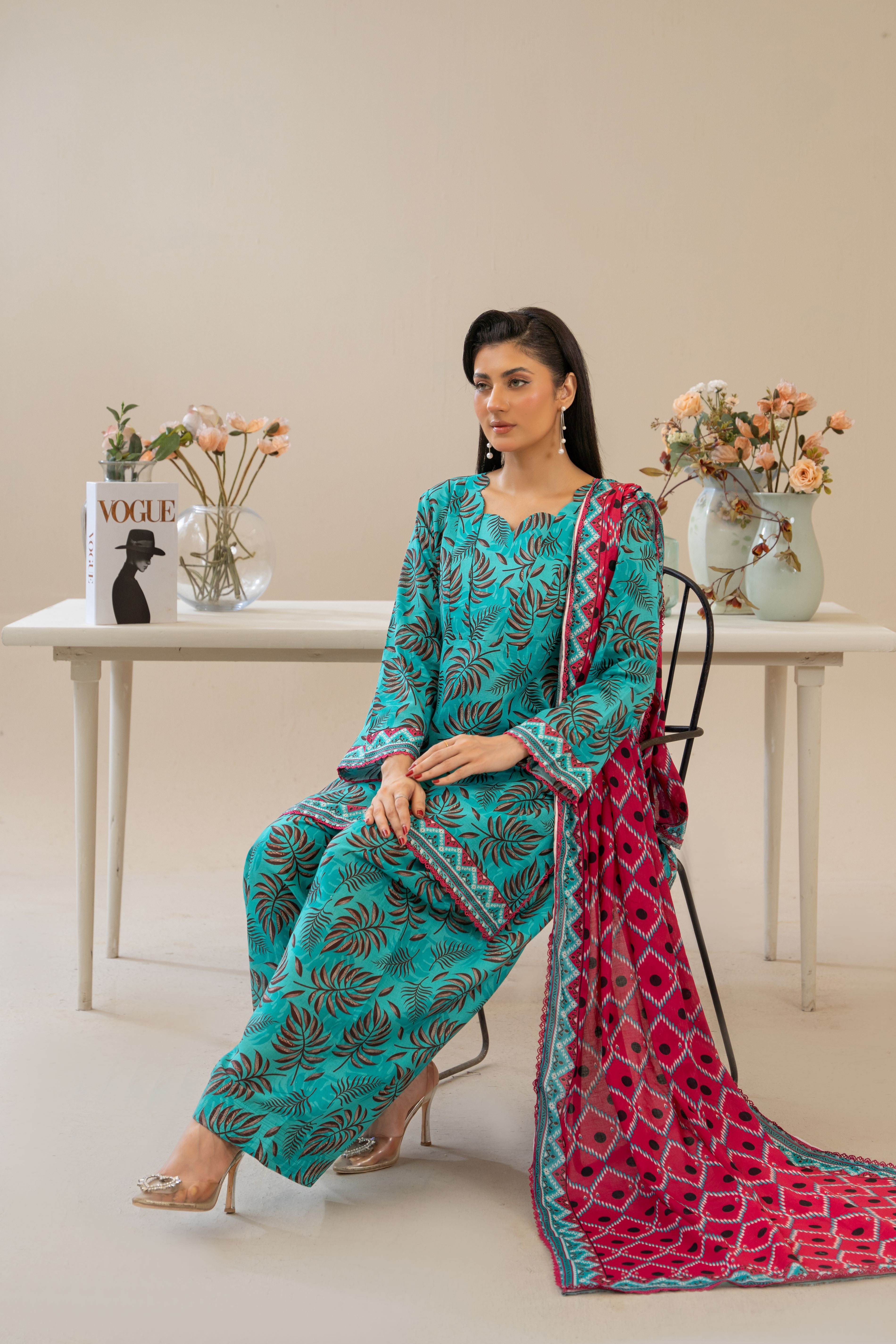 Bloom Floral – 3-Piece Turquoise & Pink Edition