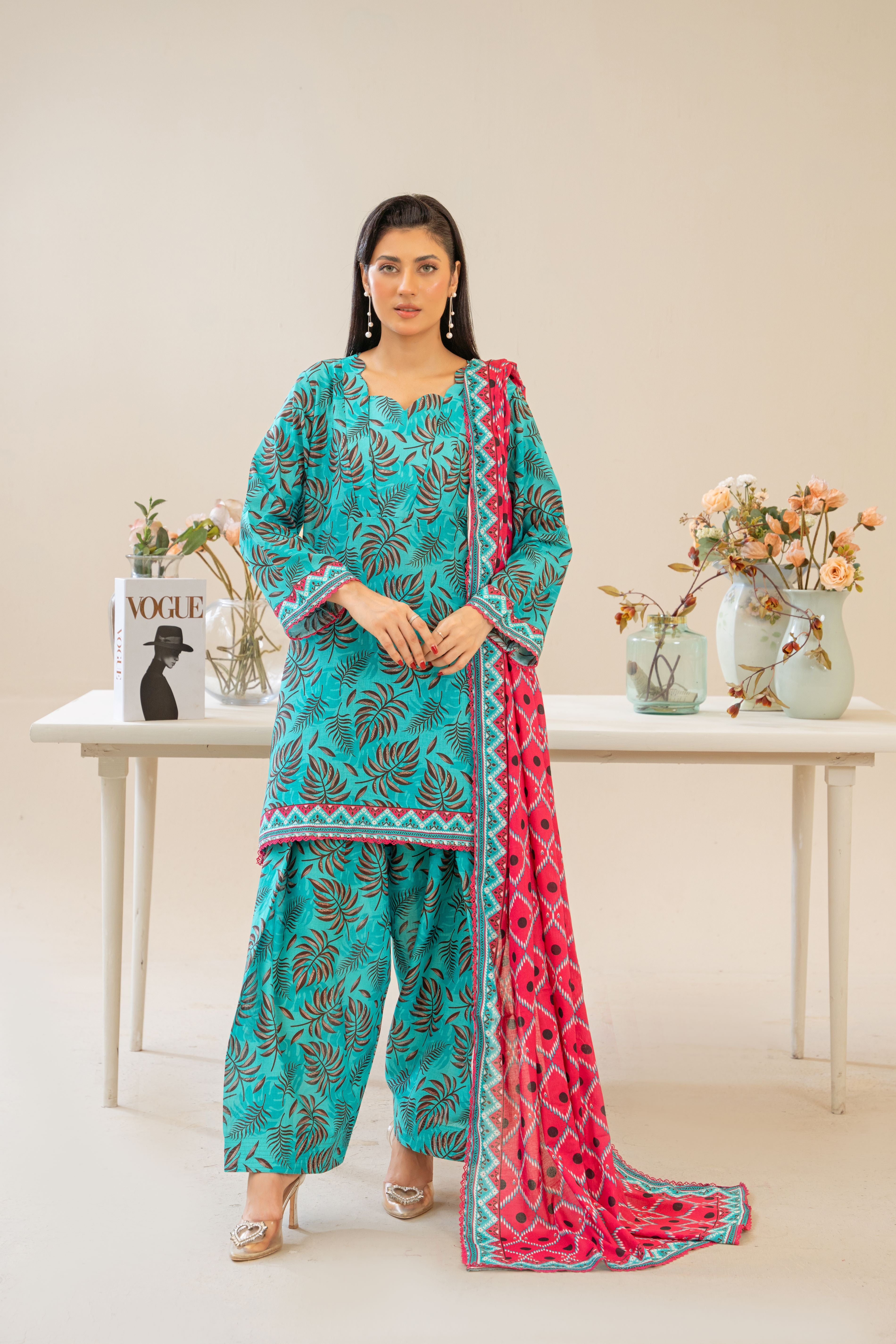 Bloom Floral – 3-Piece Turquoise & Pink Edition