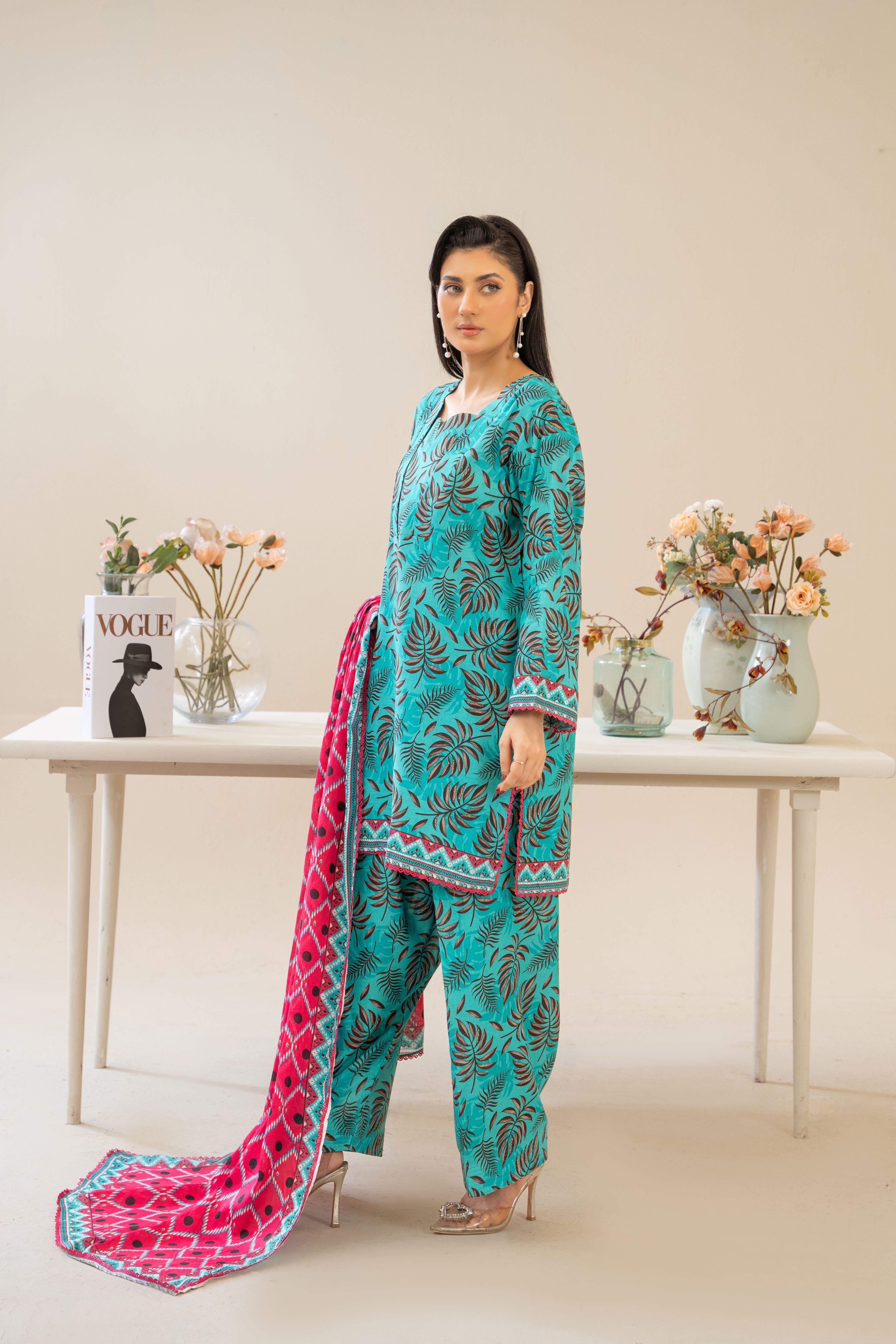 Bloom Floral – 3-Piece Turquoise & Pink Edition