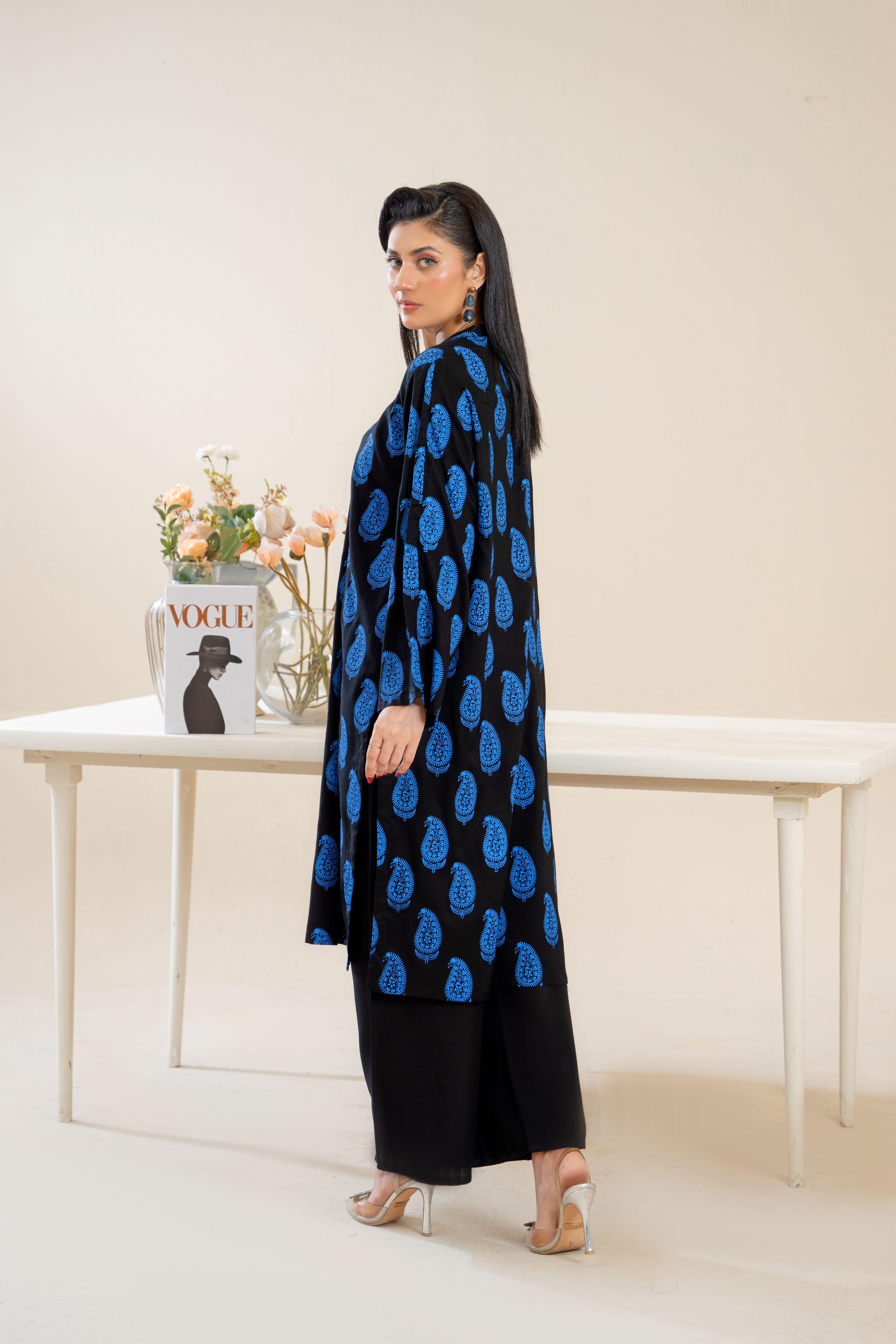 Wisp Aura – 2-Piece Printed Linen Plazo Set