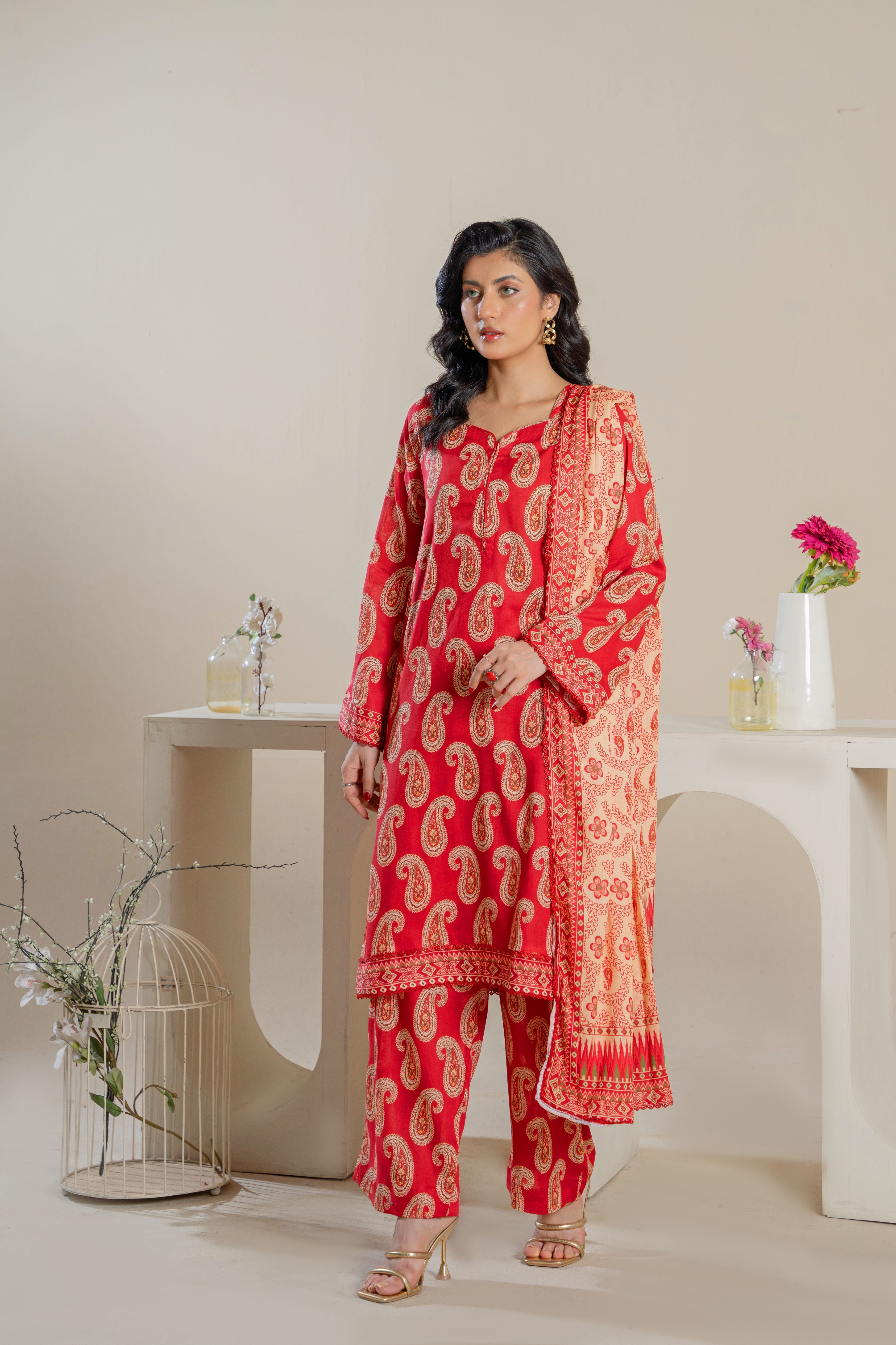 Blaze Rouge – 3-Piece Trimmed Lawn