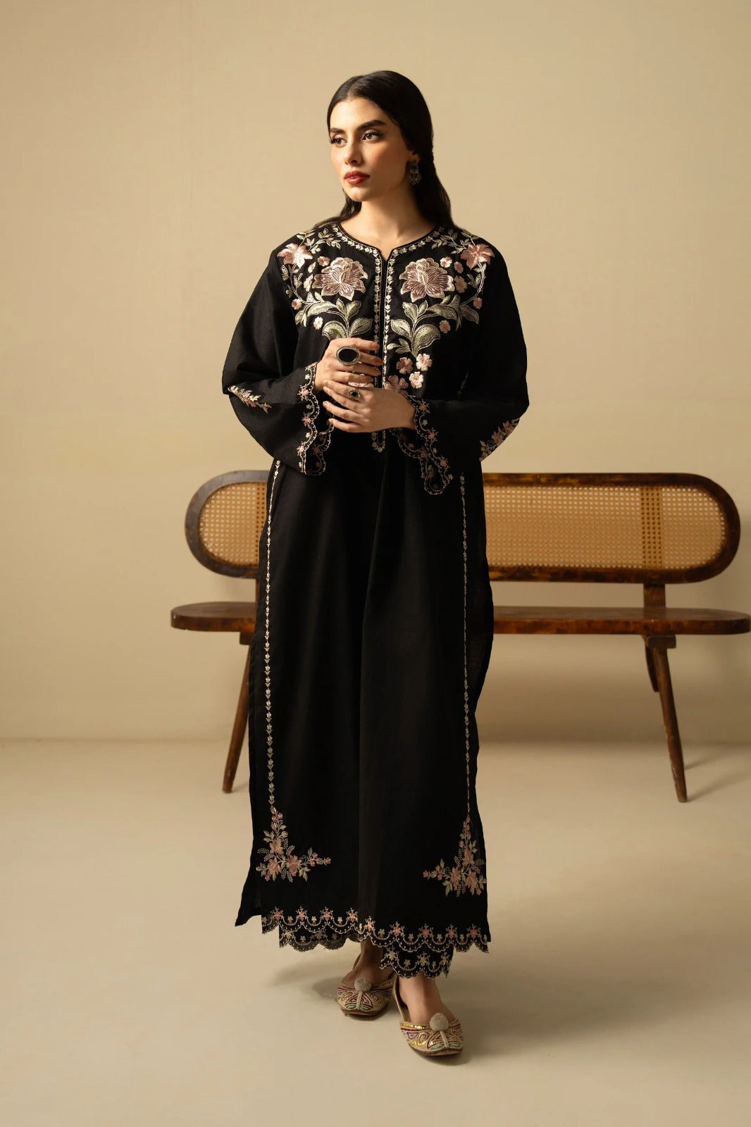 Midnight Grace 2-pcs Embroidered Cambric Suit