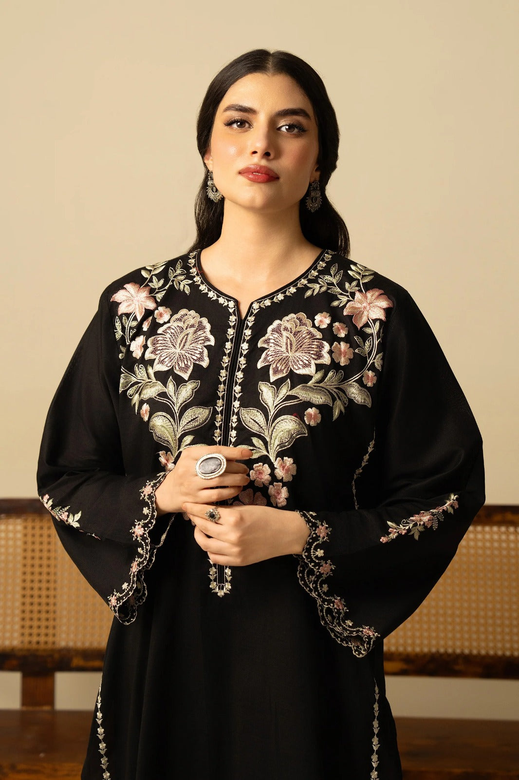 Midnight Grace 2-pcs Embroidered Cambric Suit